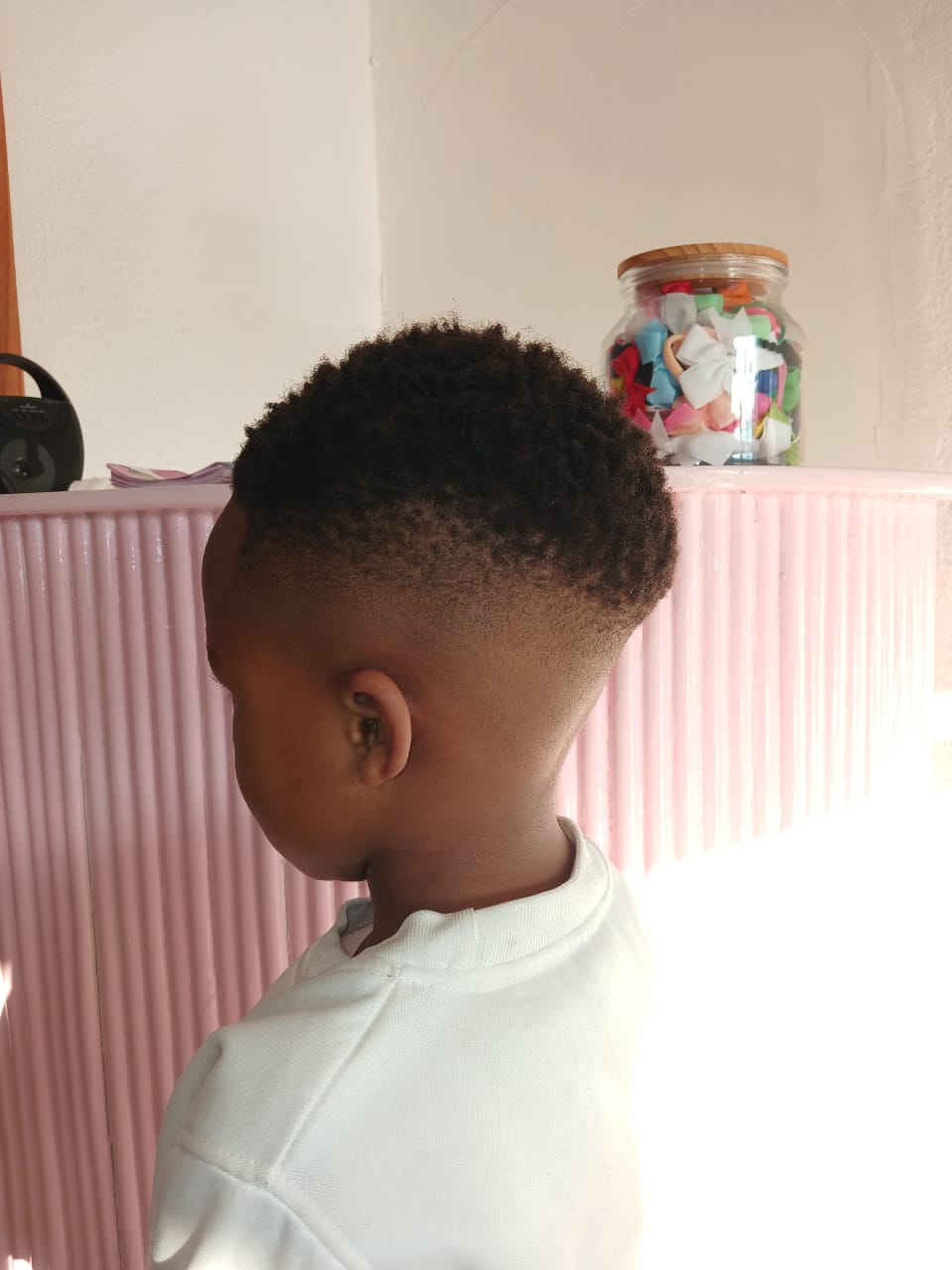 Happy client at salon