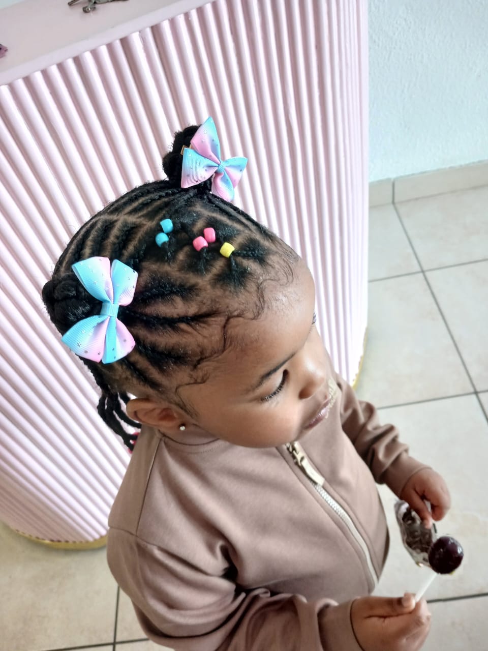 Happy client at salon